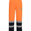 Portwest FR434 Bizflame Rain+ Hi-Vis Multi-Norm Contrast FR Winter Trousers in Orange/Navy