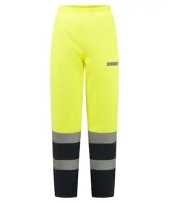 Portwest FR434 Bizflame Rain+ Hi-Vis Multi-Norm Contrast FR Winter Trousers in Yellow/Navy