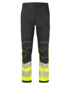 Portwest FR450 PW3 Modaflame Work Hi-Vis Multi-Norm Class 1 FR Trousers in Yellow/Black