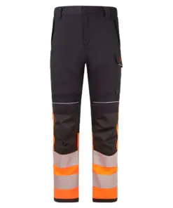 Portwest FR451 PW3 Modaflame Work HVO Multi-Norm Class 1 FR Trousers in Orange/Black