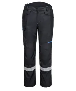 Portwest FR456 WX3 Modaflame Rain+ FR Shell Trousers in Black