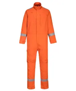 Portwest FR502 Bizflame Work Lightweight Stretch Panelled FR Coverall in Orange