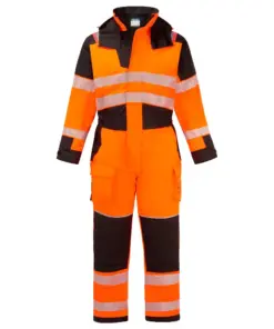 Portwest FR516 PW3 Modaflame Rain+ Hi-Vis Multi-Norm FR Winter Coverall in Orange/Black