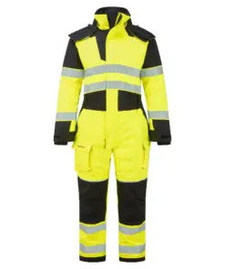 Portwest FR516 PW3 Modaflame Rain+ Hi-Vis Multi-Norm FR Winter Coverall in Yellow/Black