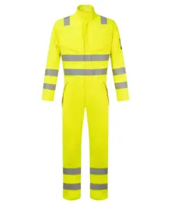 Portwest FR528 Modaflame Work Hi-Vis Multi-Norm FR Coverall in Yellow