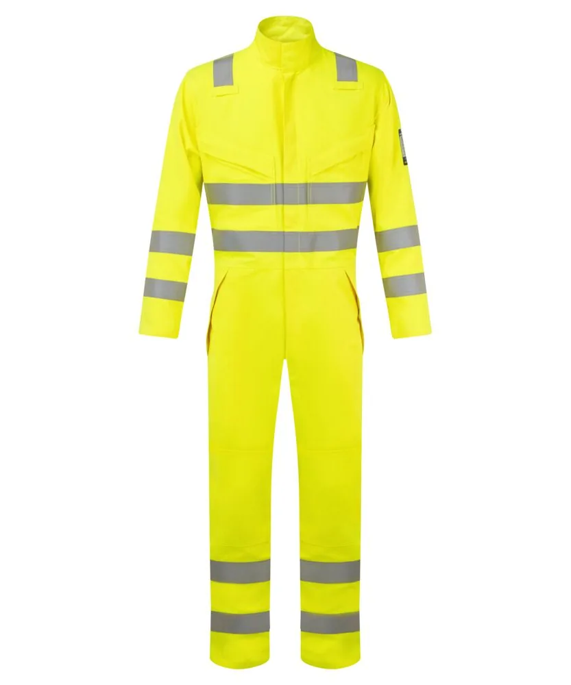 Portwest FR528 Modaflame Work Hi-Vis Multi-Norm FR Coverall in Yellow