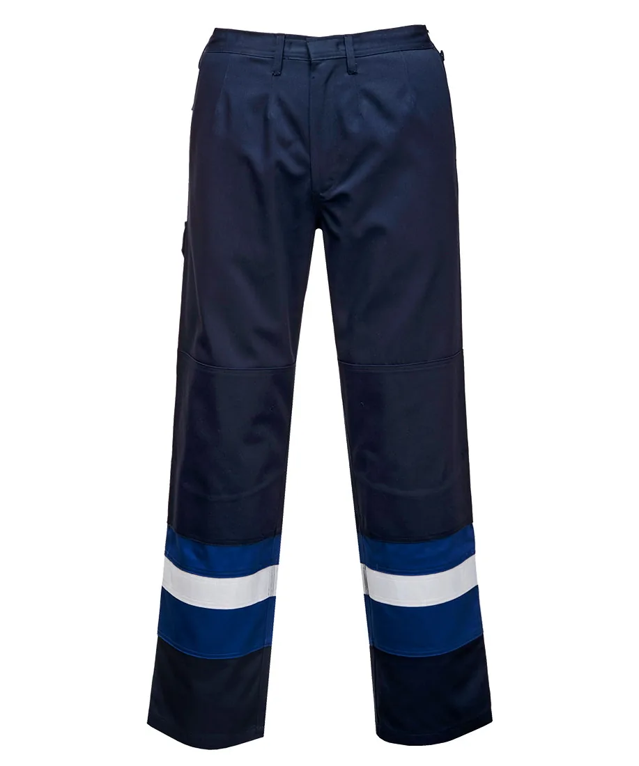 Portwest FR56 Bizflame Work Two Tone FR Trousers in Navy/Royal