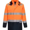 Portwest FR605 Bizflame Rain+ Hi-Vis Multi-Norm Contrast FR Jacket in Orange/Navy