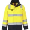 Portwest FR61 Bizflame Work Hi-Vis Multi-Norm Contrast FR Jacket in Yellow/Navy