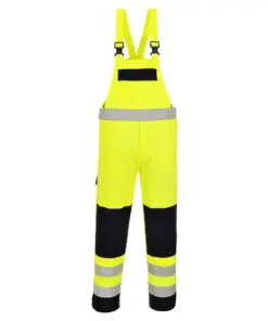 Portwest FR63 Bizflame Work Hi-Vis Multi-Norm Contrast FR Bib and Brace in Yellow/Navy