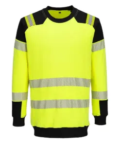 Portwest FR707 PW3 Modaflame Knit Hi-Vis FR Sweatshirt in Yellow/Black
