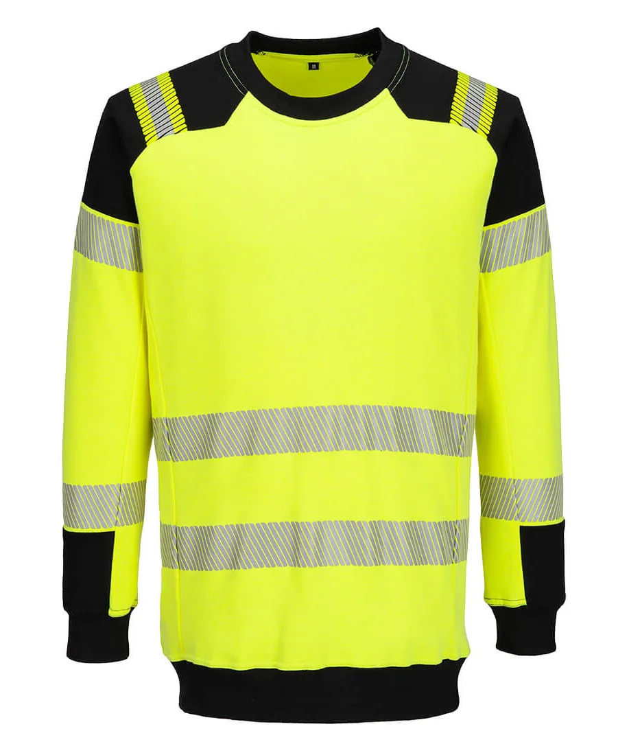 Portwest FR707 PW3 Modaflame Knit Hi-Vis FR Sweatshirt in Yellow/Black