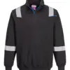 Portwest FR710 WX3 Modaflame Knit FR 1/4 Zip Sweatshirt in Black