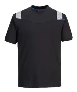 Portwest FR712 WX3 Modaflame Knit FR Short Sleeve T-Shirt in Black