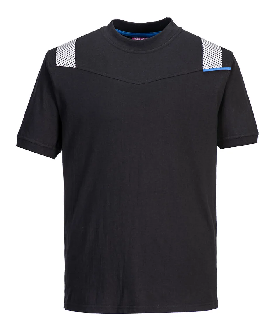 Portwest FR712 WX3 Modaflame Knit FR Short Sleeve T-Shirt in Black