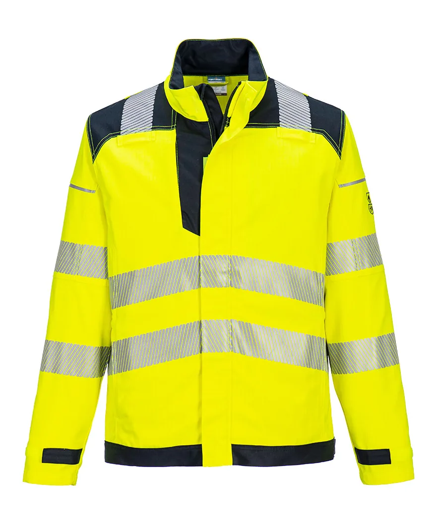 Portwest FR714 PW3 Modaflame Work Hi-Vis Multi-Norm FR Jacket in Yellow/Navy