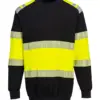 Portwest FR716 PW3 Modaflame Knit Hi-Vis Class 1 FR Sweatshirt in Yellow/Black