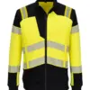 Portwest FR717 PW3 Modaflame Knit Hi-Vis FR Full Zip Sweatshirt in Yellow/Black