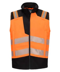 Portwest FR719 PW3 Modaflame Softshell Hi-Vis FR Gilet in Orange/Black