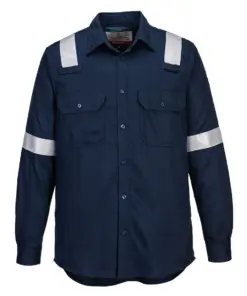 Portwest FR720 Bizflame Work Lightweight FR Shirt in Navy