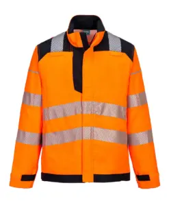 Portwest FR722 PW3 Modaflame Work HVO Multi-Norm FR Jacket in Orange/Black