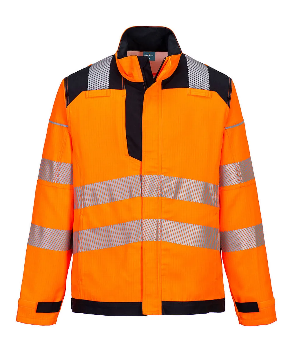 Portwest FR722 PW3 Modaflame Work HVO Multi-Norm FR Jacket in Orange/Black