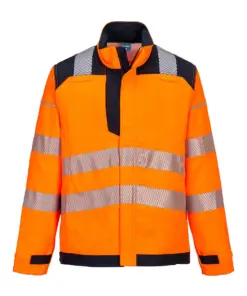 Portwest FR722 PW3 Modaflame Work HVO Multi-Norm FR Jacket in Orange/Navy