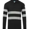 Portwest FR733 PW3 Modaflame Knit FR Long Sleeve Polo Shirt in Black