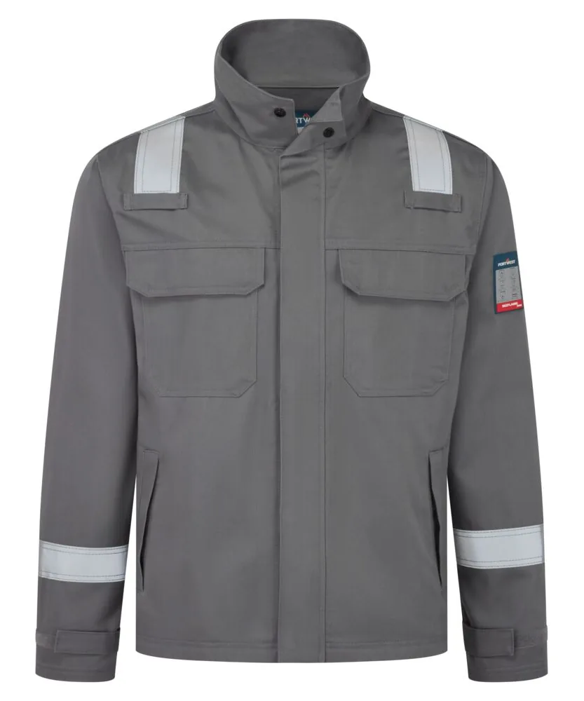 Portwest FR741 Bizflame Work+ FR Jacket in Grey