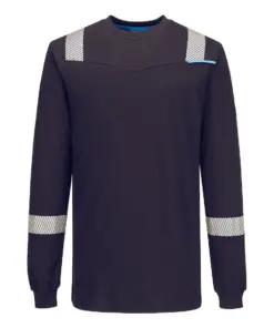 Portwest FR751 WX3 Modaflame Knit FR Long Sleeve T-Shirt in Navy