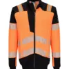 Portwest FR756 PW3 Modaflame Knit HVO FR Full Zip Sweatshirt in Orange/Black