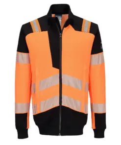 Portwest FR756 PW3 Modaflame Knit HVO FR Full Zip Sweatshirt in Orange/Black