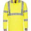 Portwest FR77 Modaflame Knit Hi-Vis FR Long Sleeve Polo Shirt in Yellow