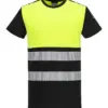 Portwest FR775 PW3 Modaflame Knit Hi-Vis Class 1 FR Short Sleeve T-Shirt in Yellow/Black