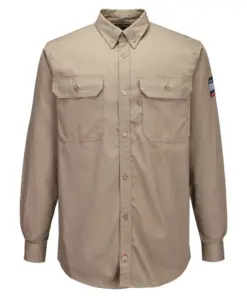 Portwest FR89 Bizflame 88/12 FR Shirt in Khaki
