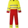 Portwest FR90 Bizflame Work Hi-Vis Contrast FR Coverall in Yellow