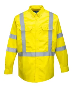 Portwest FR95 Bizflame 88/12 Hi-Vis FR Shirt in Yellow