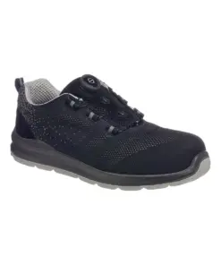 Portwest FT08 Composite Textile Wire Lace Trainer S1P SRC in Black/Grey