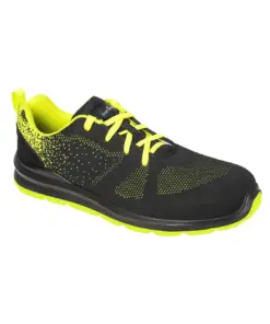Portwest FT25 Steel Textile Trainer S1P FO SR in Black/Green