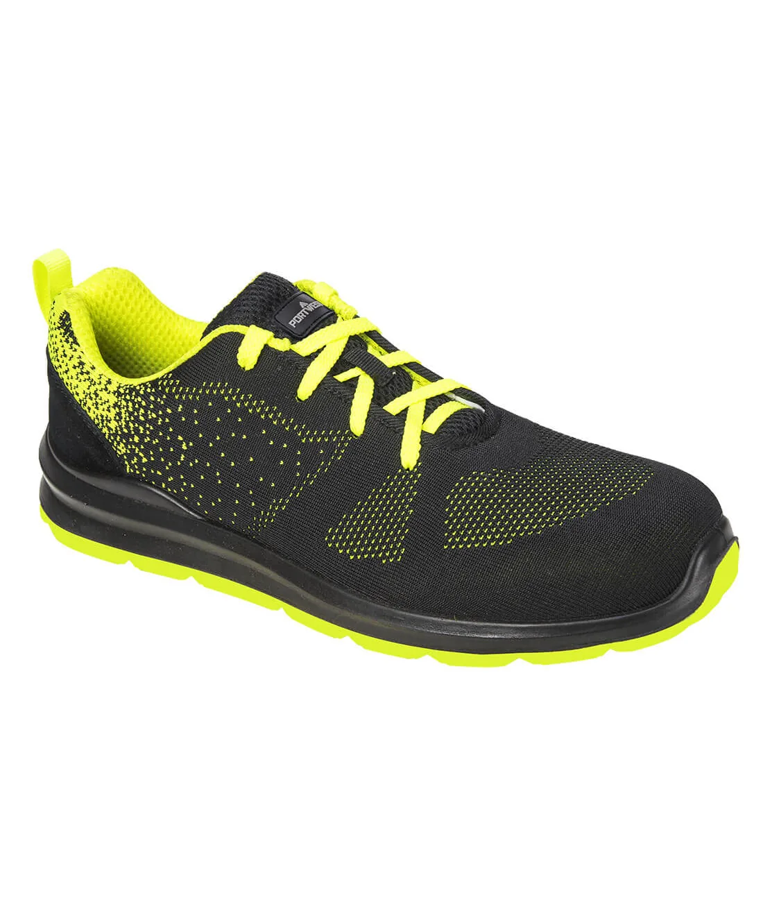Portwest FT25 Steel Textile Trainer S1P FO SR in Black/Green