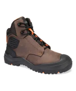 Portwest FT30 Steel Leather Ankle Boot S3 SC HRO HI CI LG SR FO in Brown/Orange