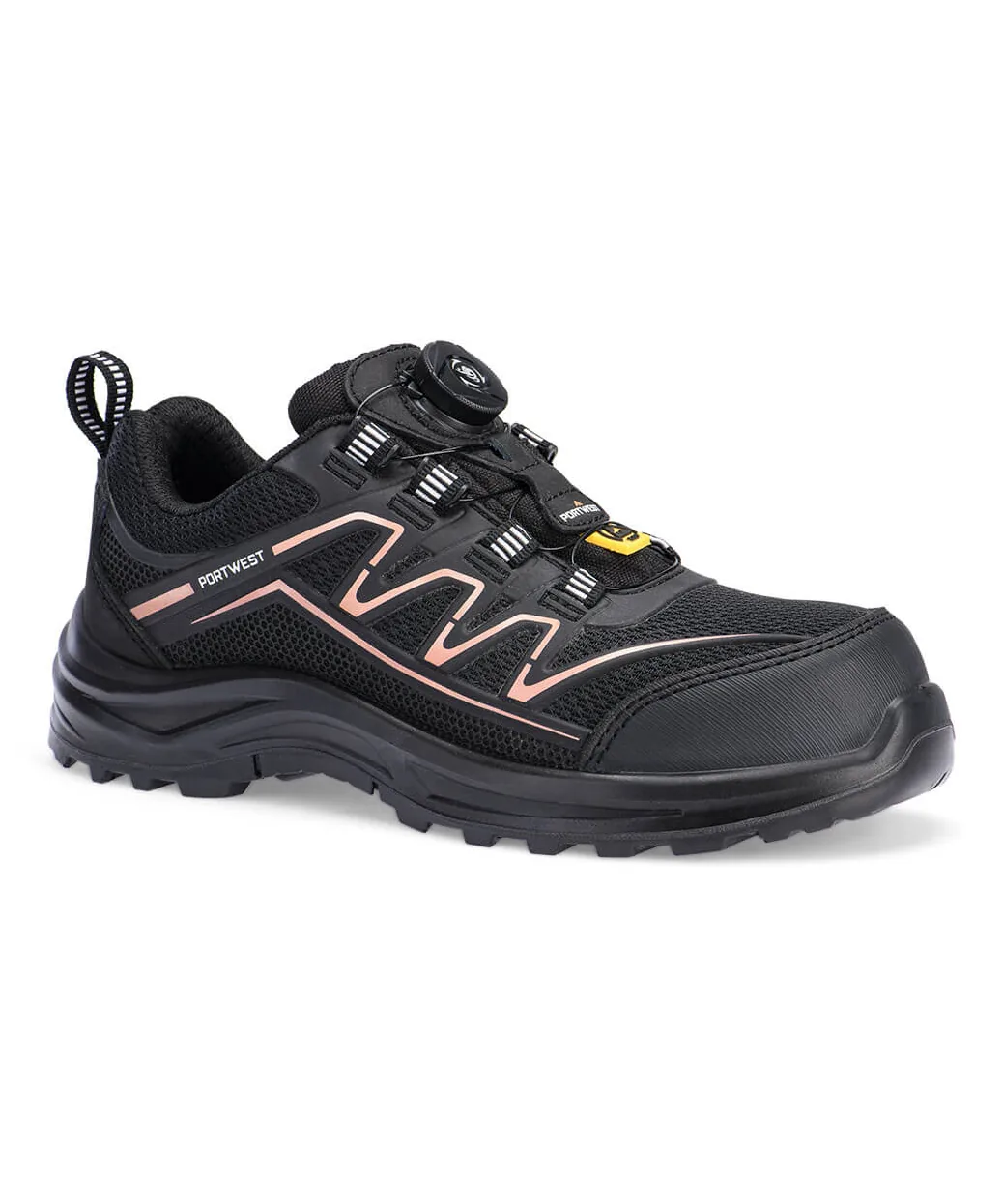 Portwest FT34 Composite Women's KPU Trainer S1PS FO SR ESD in Black/Rose