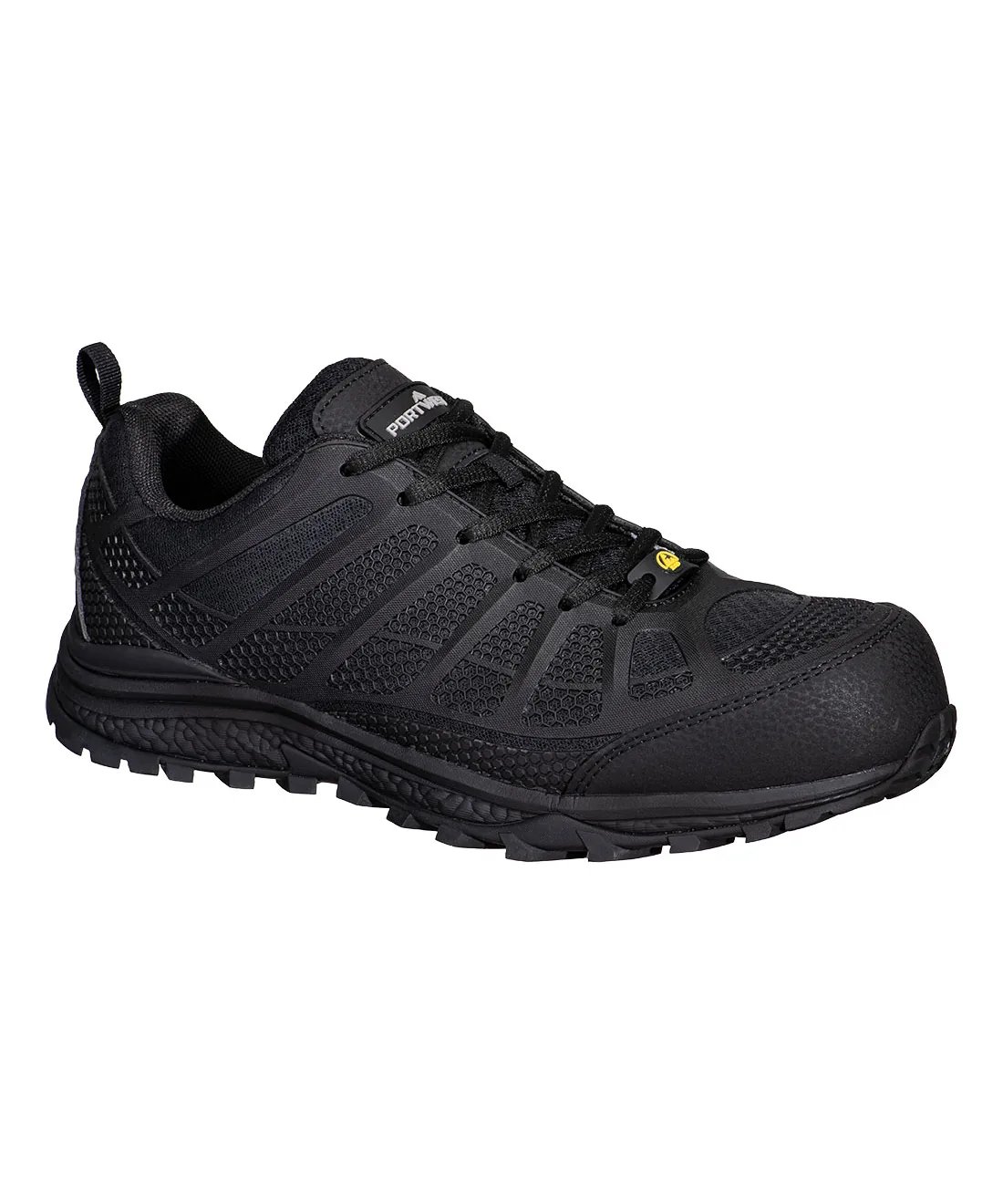 Portwest FT46 Composite Textile Trainer S1PS ESD SR FO in Black