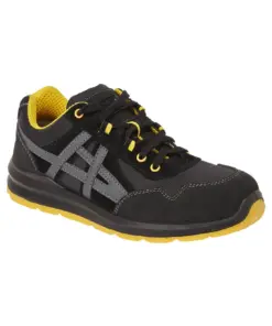 Portwest FT50 Steel Leather and Textile Trainer S1 FO SR in Black
