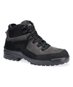 Portwest FT72 Steel Suede Ankle Boot S3L CI FO SR in Black/Grey