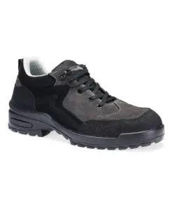 Portwest FT73 Steel Suede Leather Low Shoe S3L CI FO SR in Black/Grey