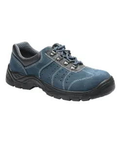 Portwest FW02 Steel Suede Leather Low Shoe S1P SR FO in Blue