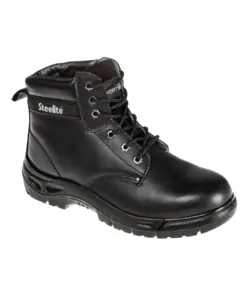 Portwest FW03 Steel Action Leather Ankle Boot S3 SR in Black