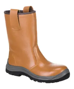 Portwest FW06 Steel Action Leather Rigger Boot S1P HRO SRC CI in Tan
