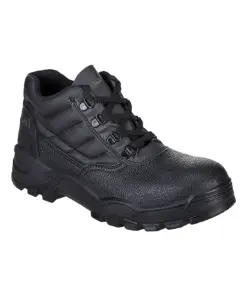 Portwest FW10 Steel Split Leather Mid Boot S1P SR in Black